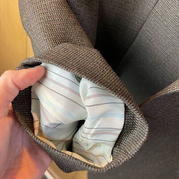 Lauren Ralph Lauren Gray Textured Tweed Blazer Jacket Men’s 46L – 2 Button - Picture 6 of 13